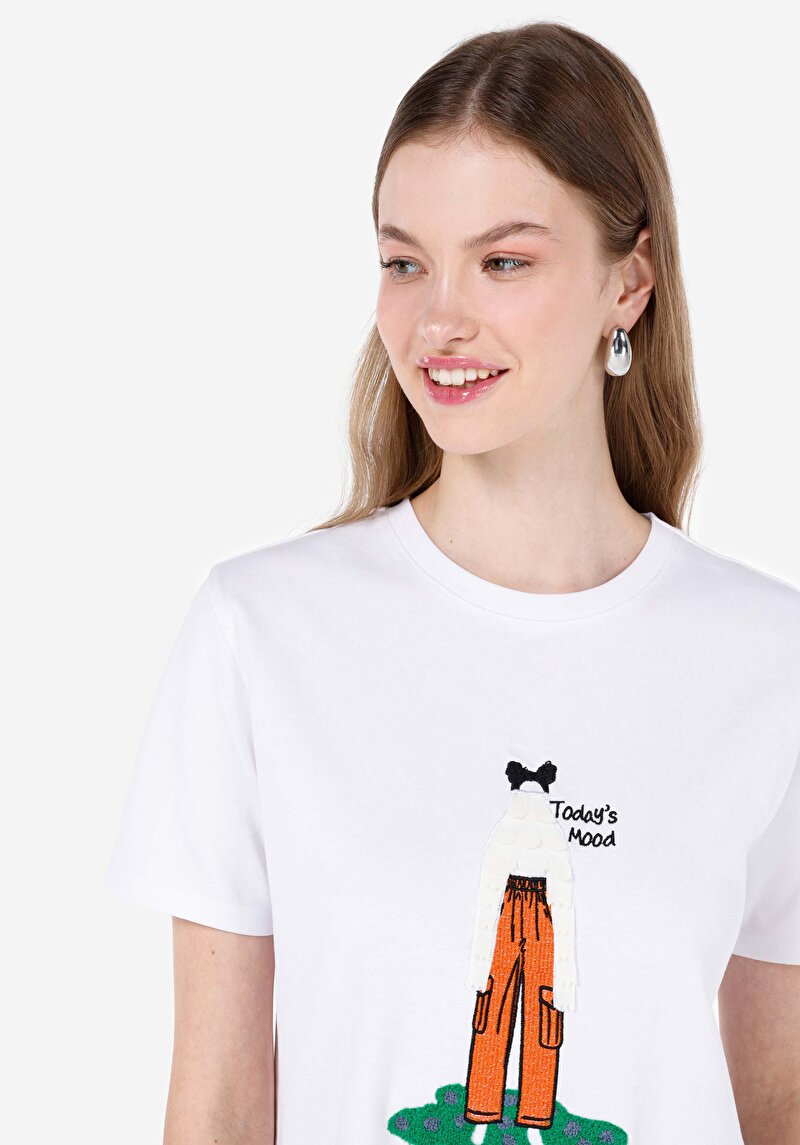 Показати інформацію про Футболка З Коротким Рукавом Жіноча Біла  Cl1068086