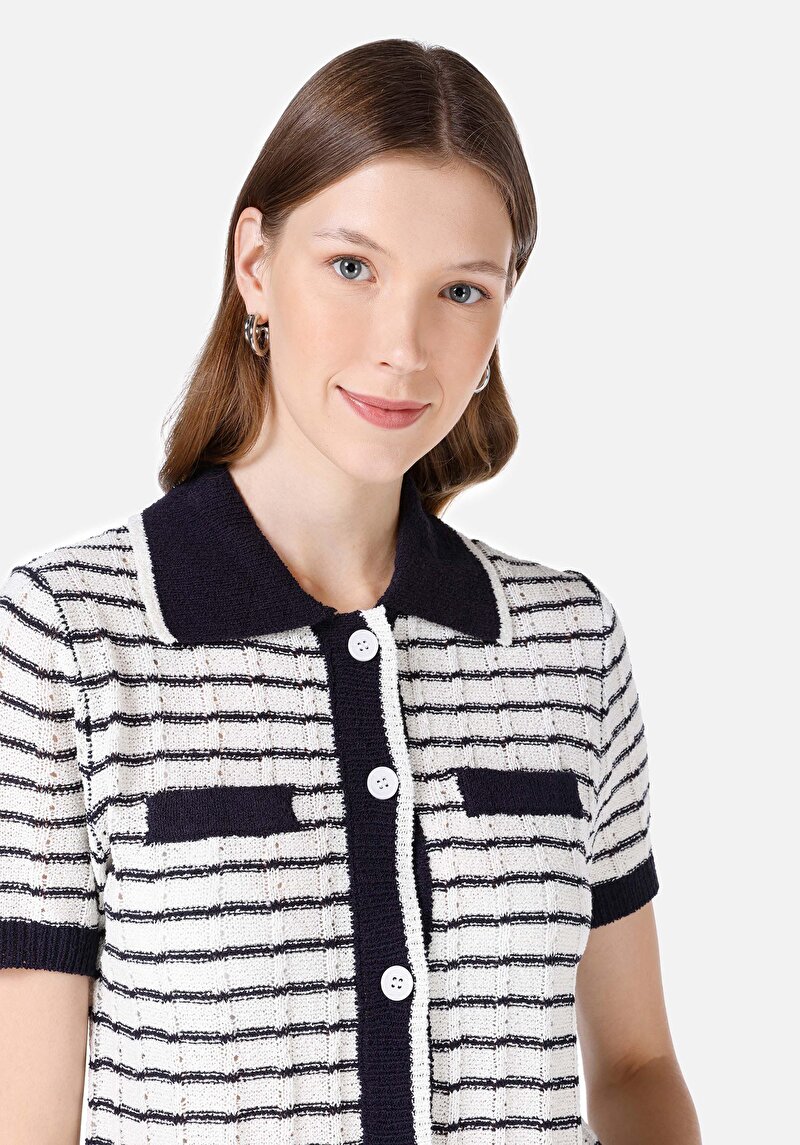 Показати інформацію про Светр Із Коротким Рукавом Жіночий Синій  Cl1068102