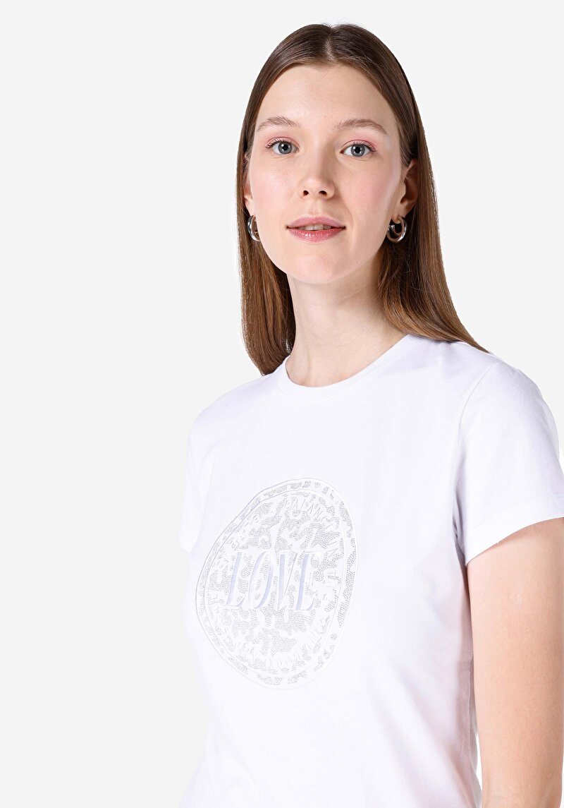 Показати інформацію про Футболка З Коротким Рукавом Жіноча Біла  Cl1067288