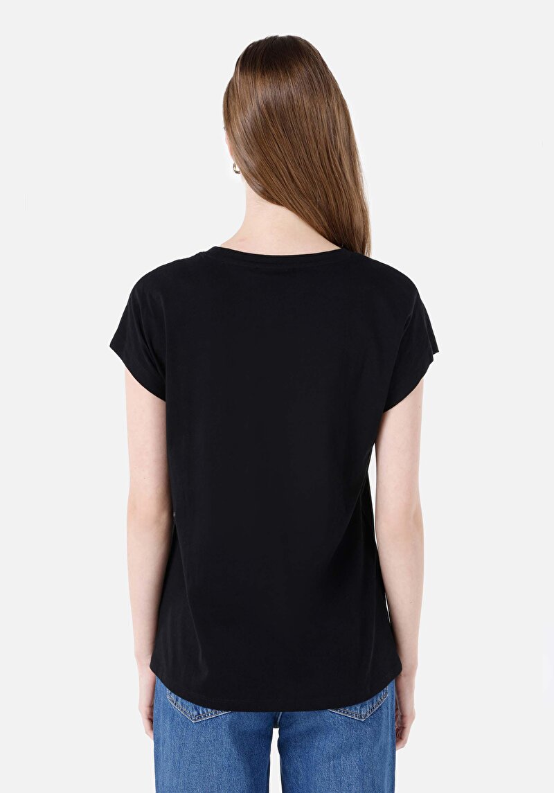 Показати інформацію про Футболка З Коротким Рукавом Жіноча Чорна  Cl1067934