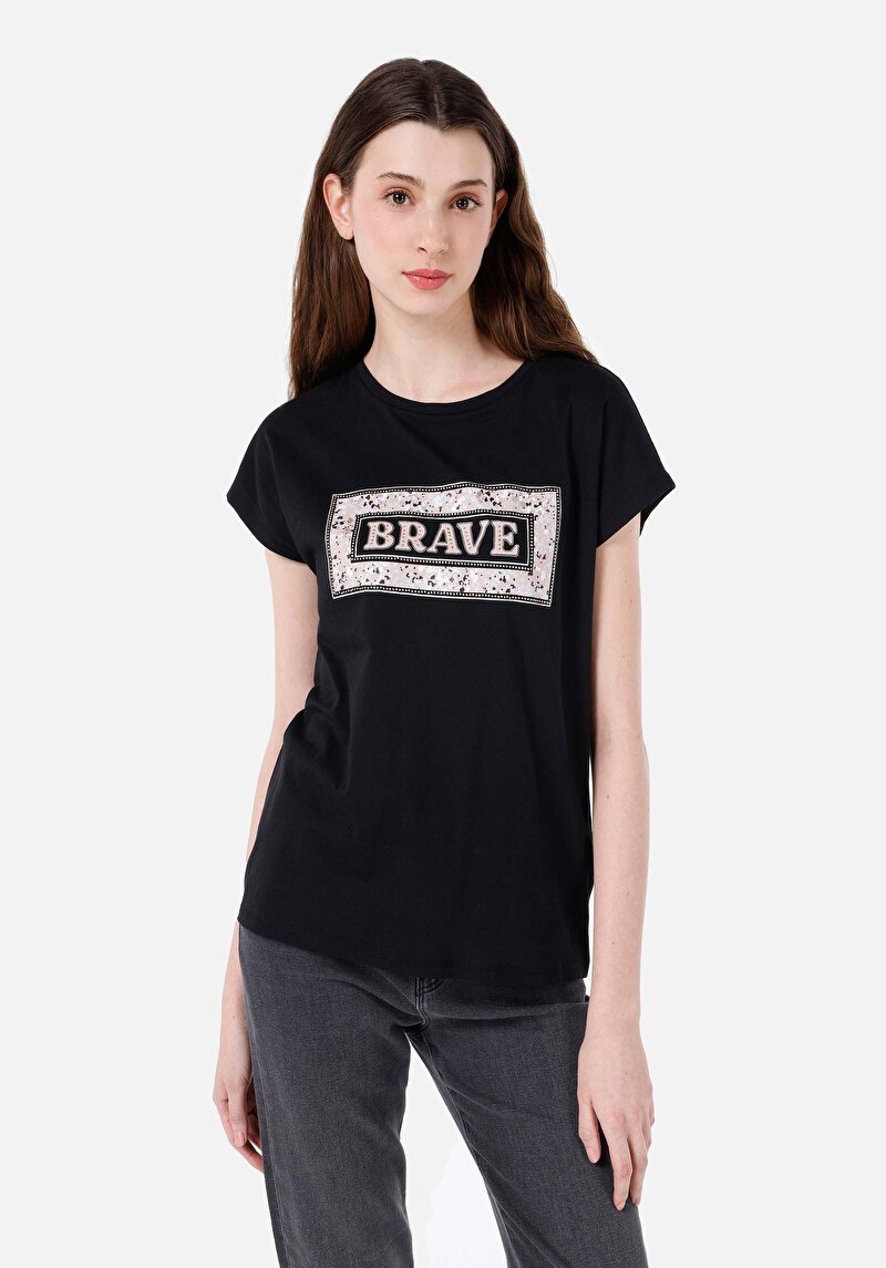 Зображення Футболка З Коротким Рукавом Жіноча Чорна  Cl1067935