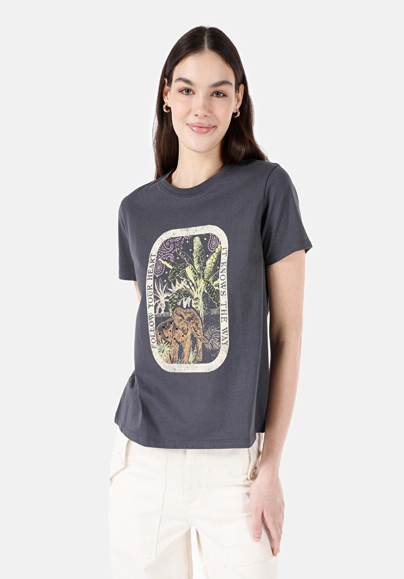 Зображення Футболка З Коротким Рукавом Жіноча Сіра  Cl1067936