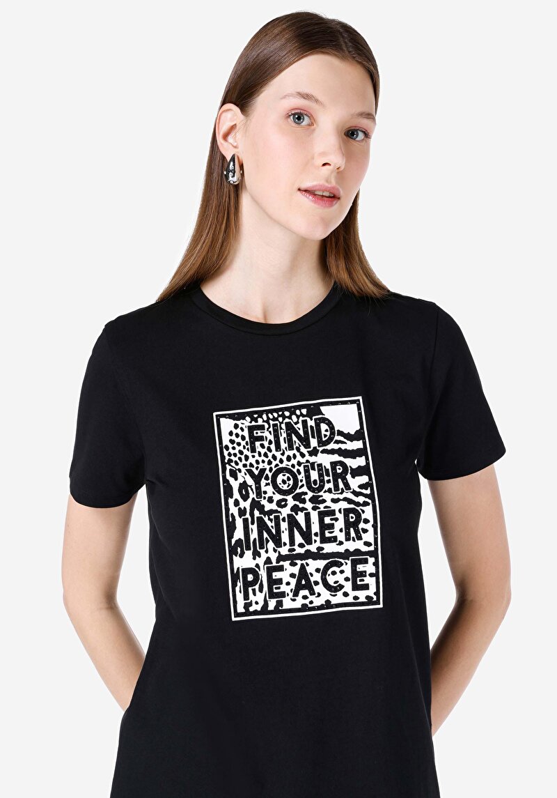 Показати інформацію про Футболка З Коротким Рукавом Жіноча Чорна  Cl1067292