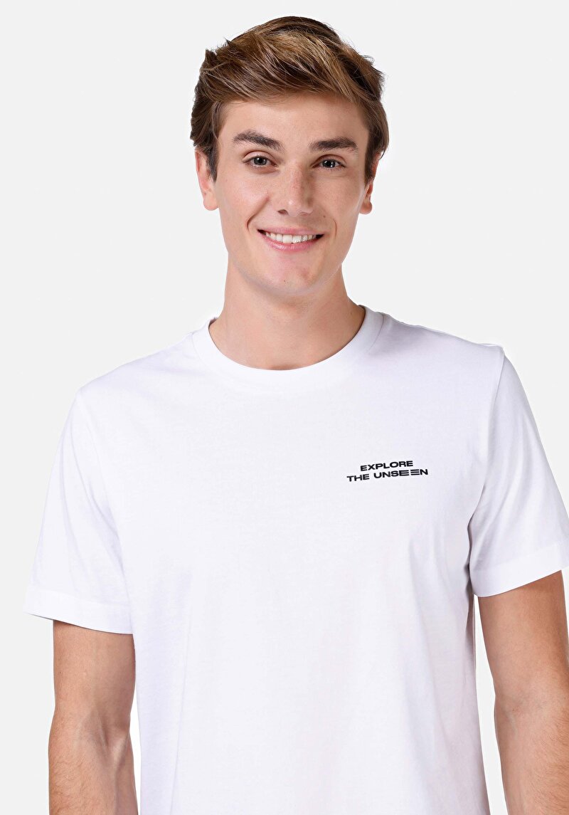 Показати інформацію про Футболка З Коротким Рукавом Чоловіча Біла  Cl1068119