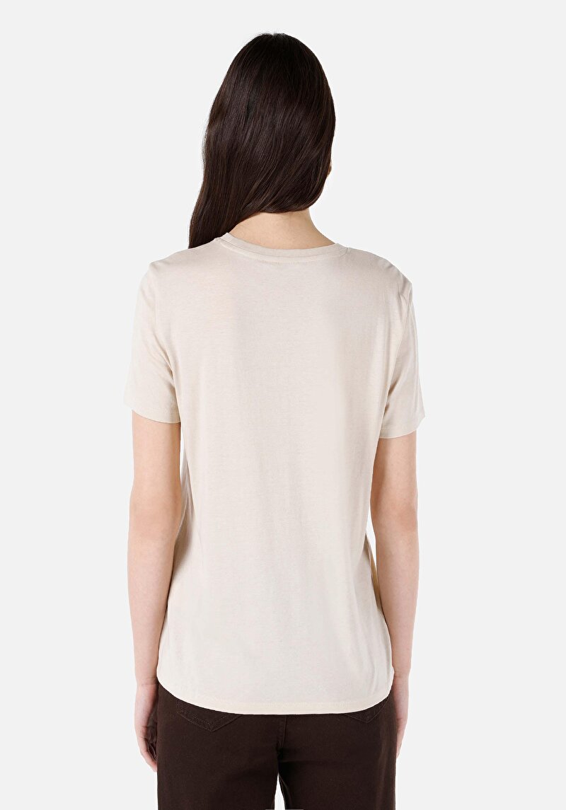 Показати інформацію про Футболка З Коротким Рукавом Жіноча Бежева  Cl1067941