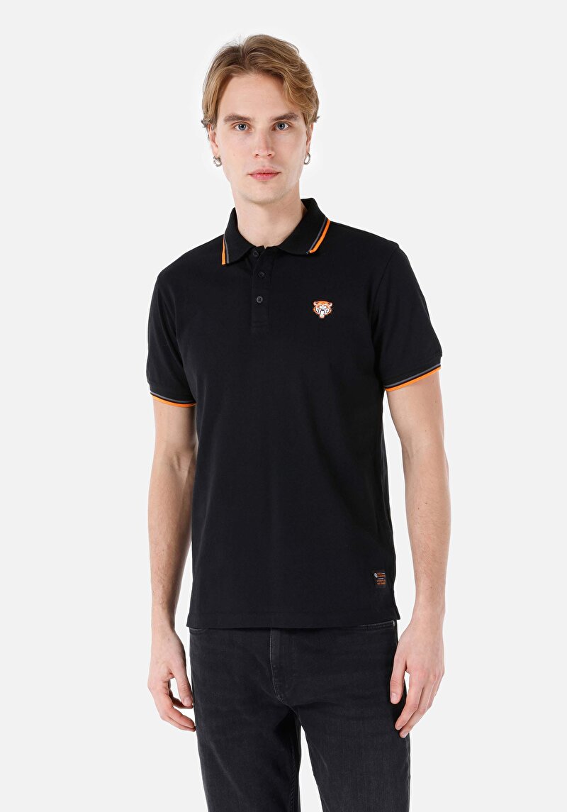 Зображення Поло З Коротким Рукавом Чоловіче Чорне  Cl1068139