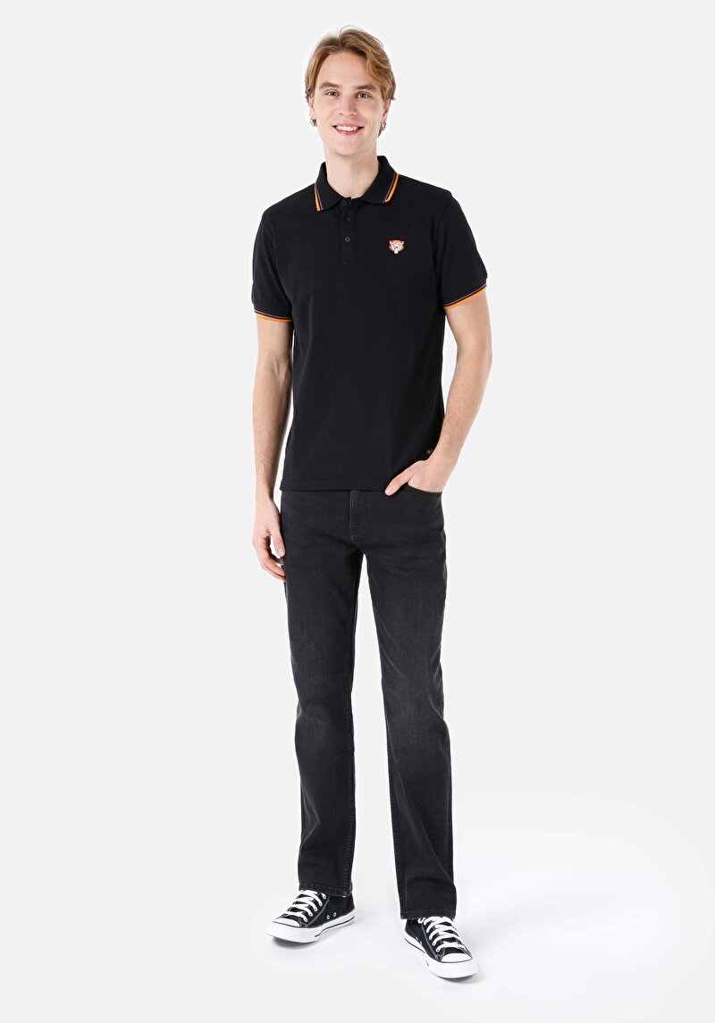 Показати інформацію про Поло З Коротким Рукавом Чоловіче Чорне  Cl1068139