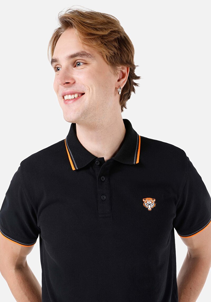 Показати інформацію про Поло З Коротким Рукавом Чоловіче Чорне  Cl1068139