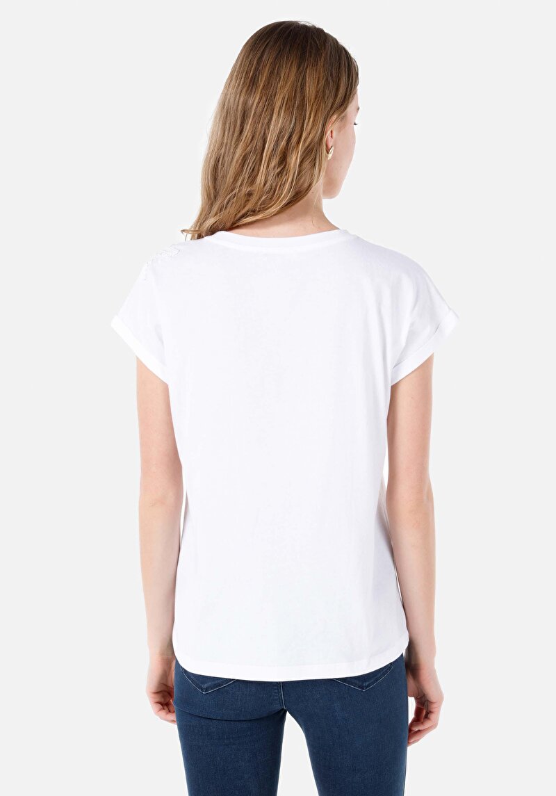Показати інформацію про Футболка З Коротким Рукавом Жіноча Біла  Cl1067950