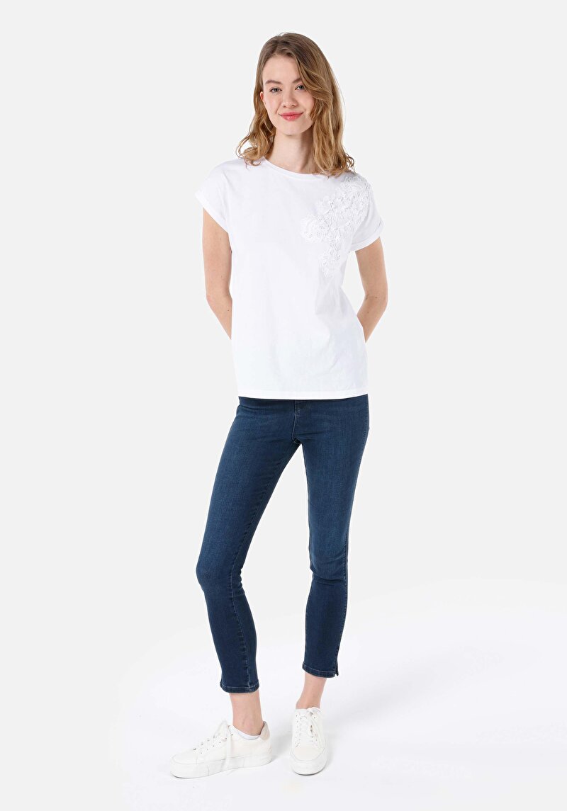 Показати інформацію про Футболка З Коротким Рукавом Жіноча Біла  Cl1067950