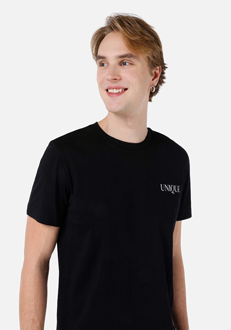 Показати інформацію про Футболка З Коротким Рукавом Чоловіча Чорна  Cl1068141