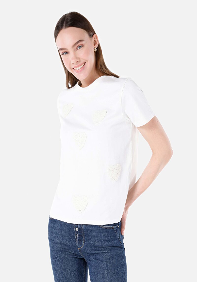 Показати інформацію про Футболка З Коротким Рукавом Жіноча Біла  Cl1067955