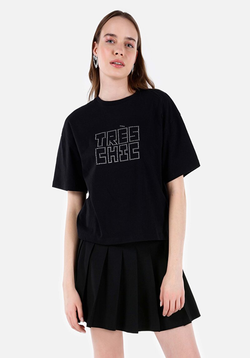 Зображення Футболка З Коротким Рукавом Жіноча Чорна  Cl1067963