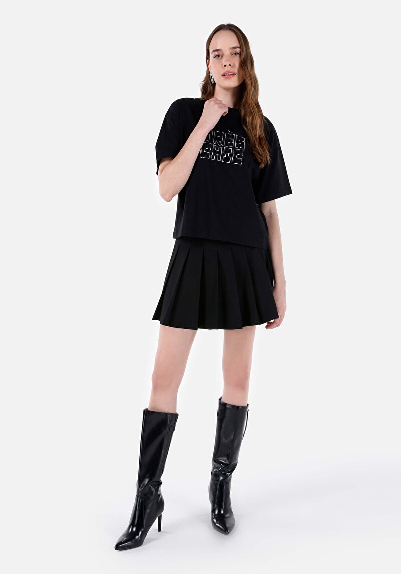 Показати інформацію про Футболка З Коротким Рукавом Жіноча Чорна  Cl1067963