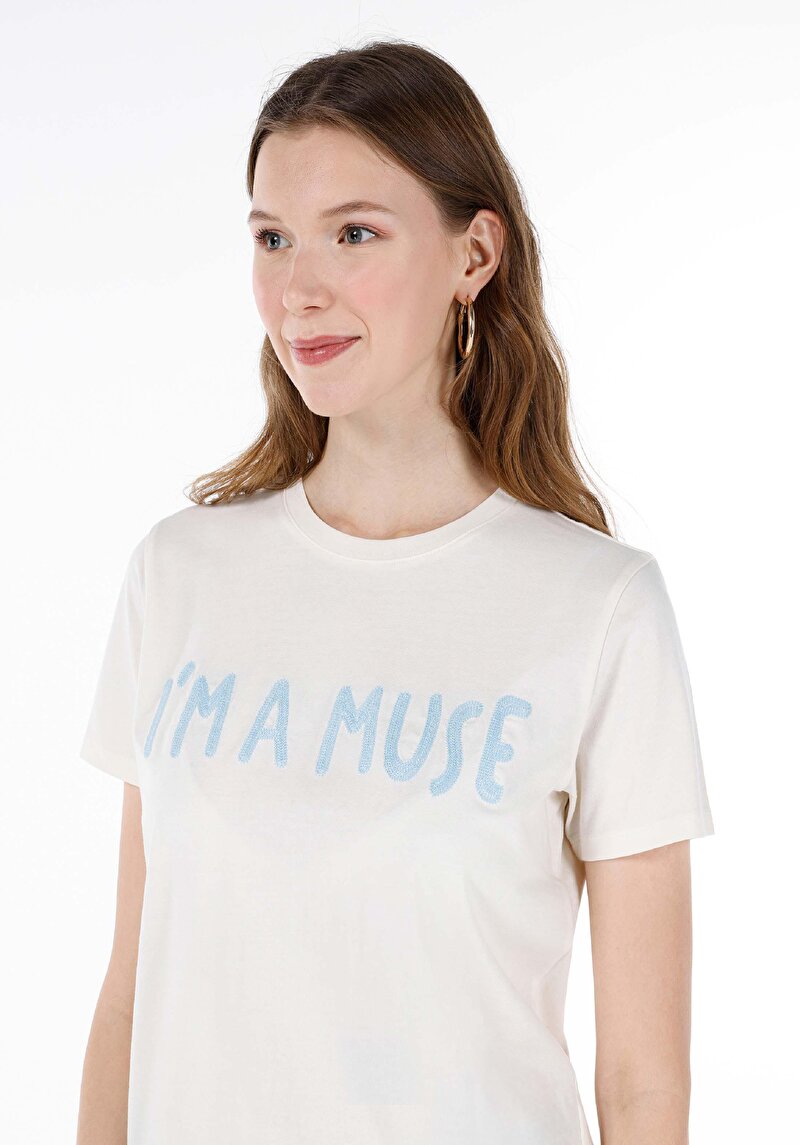 Показати інформацію про Футболка З Коротким Рукавом Жіноча Біла  Cl1067970