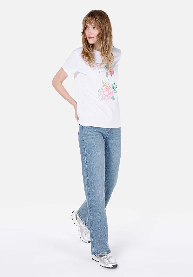 Показати інформацію про Футболка З Коротким Рукавом Жіноча Біла  Cl1067980