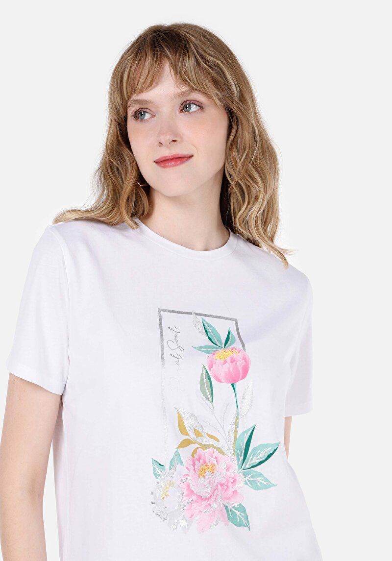 Показати інформацію про Футболка З Коротким Рукавом Жіноча Біла  Cl1067980