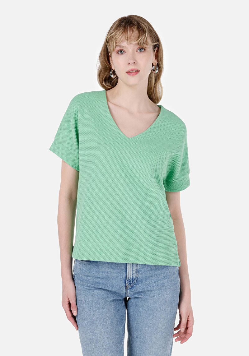 Показати інформацію про Футболка З Коротким Рукавом Жіноча Зелена  Cl1067991