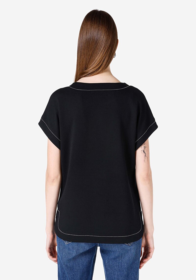 Показати інформацію про Футболка З Коротким Рукавом Жіноча Чорна  Cl1067324