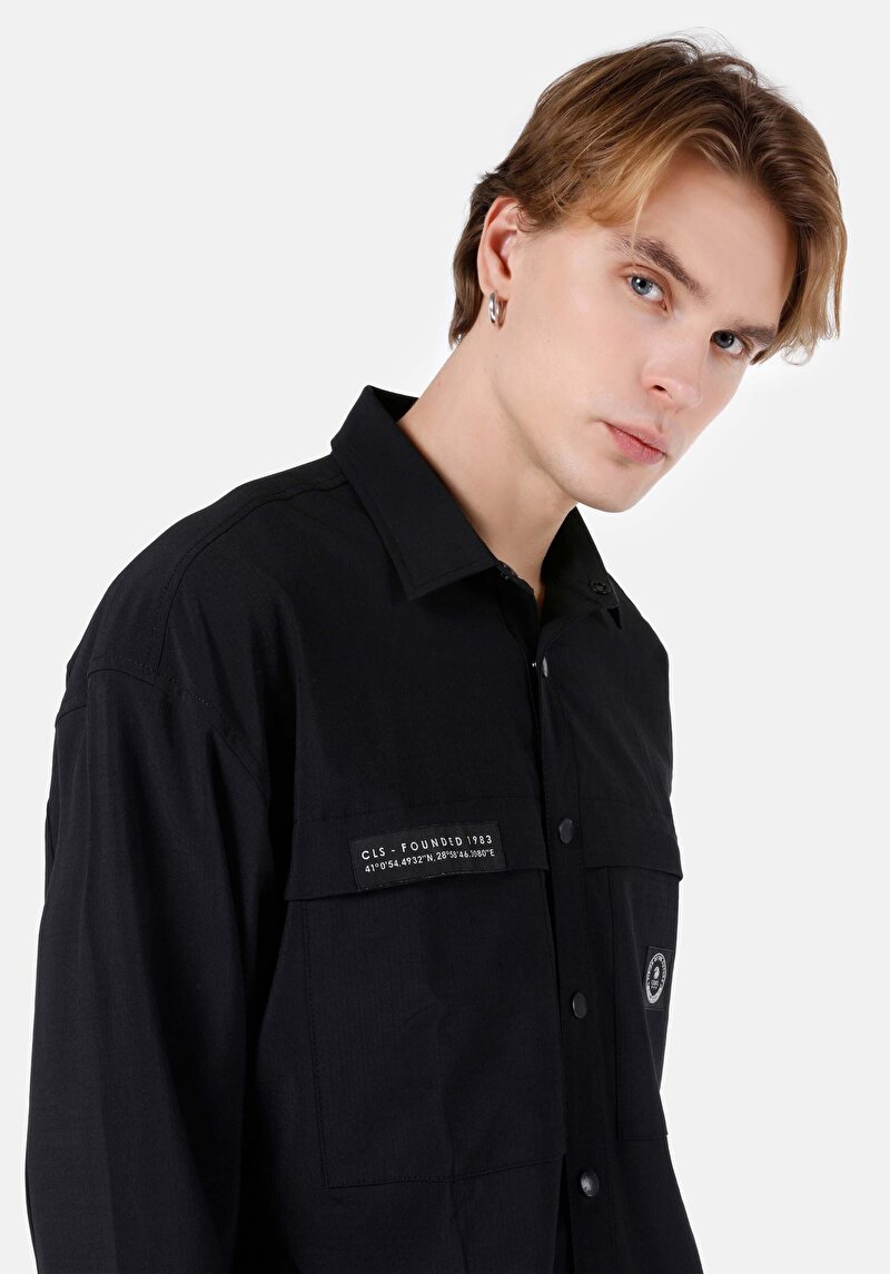 Зображення Сорочка З Довгим Рукавом Чоловіча Чорна Cl1068193