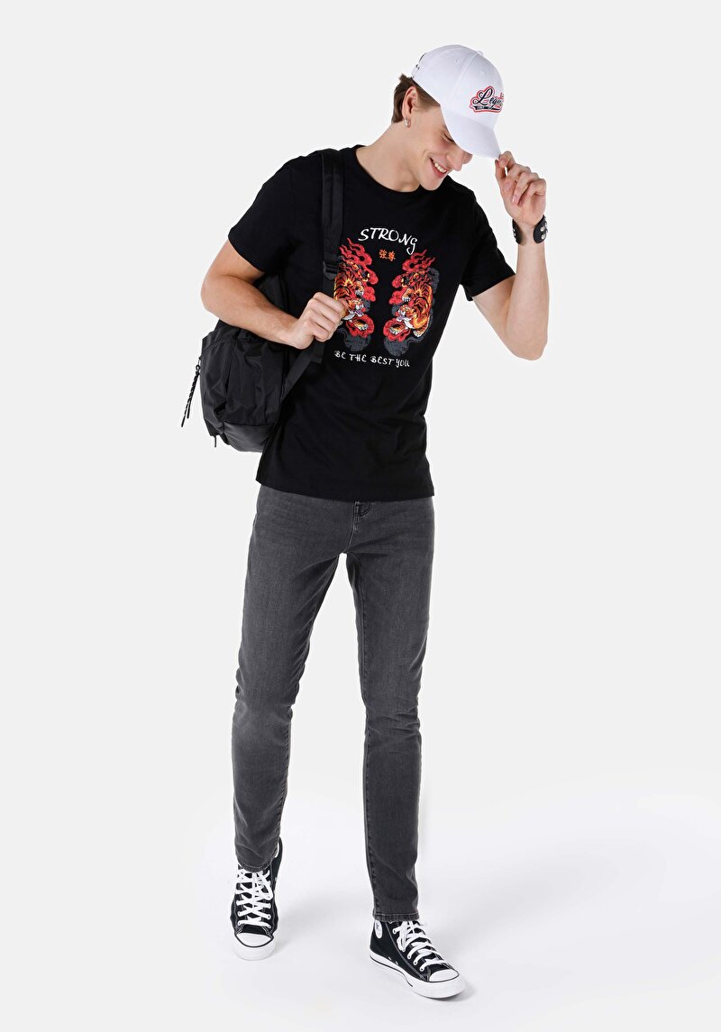 Показати інформацію про Футболка З Коротким Рукавом Чоловіча Чорна  Cl1068204