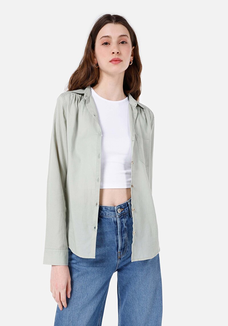 Зображення Сорочка З Довгим Рукавом Жіноча Зелена Cl1068235