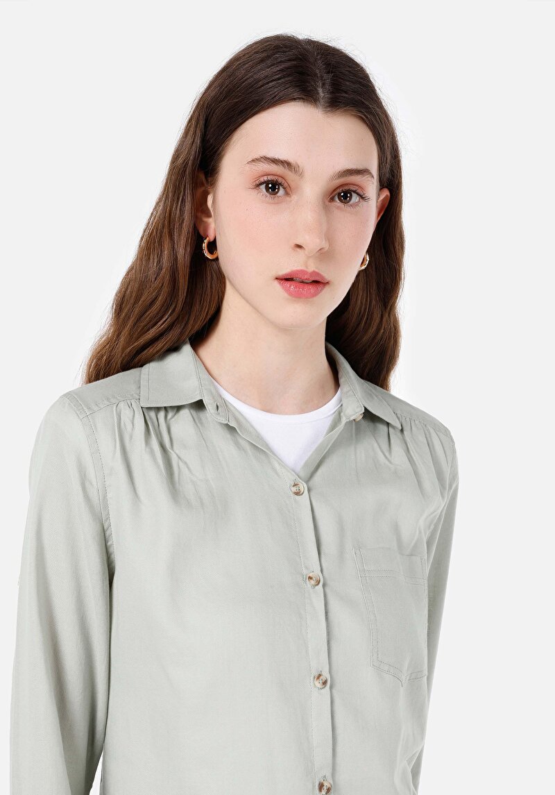 Показати інформацію про Сорочка З Довгим Рукавом Жіноча Зелена  Cl1068235