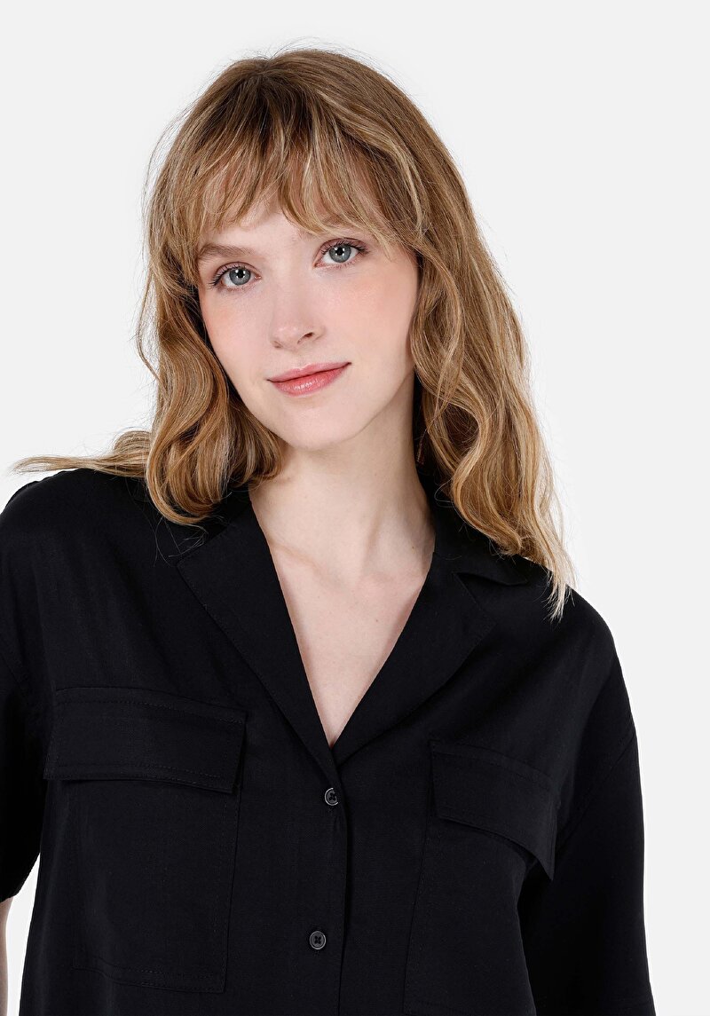 Зображення Сорочка З Коротким Рукавом Жіноча Чорна Cl1068238