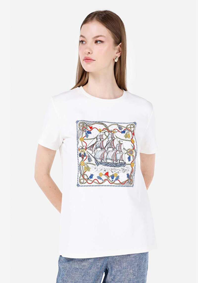 Зображення Футболка З Коротким Рукавом Жіноча Біла  Cl1069116