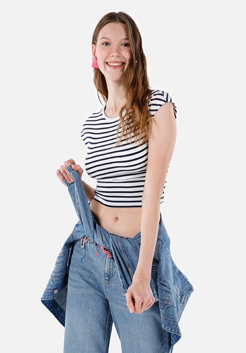 Зображення Футболка З Коротким Рукавом Жіноча Синя  Cl1068749