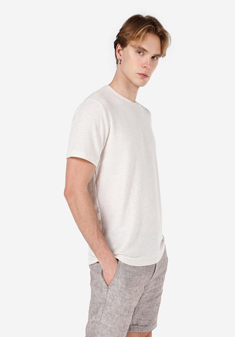 Зображення Футболка З Коротким Рукавом Чоловіча Бежева  Cl1068994