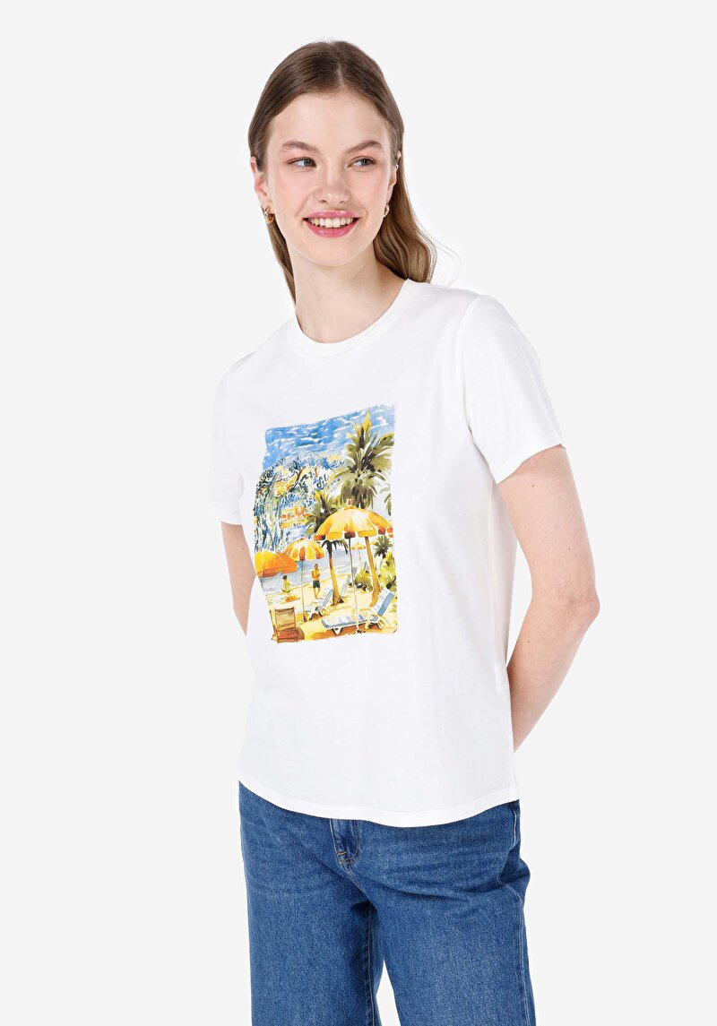 Зображення Футболка З Коротким Рукавом Жіноча Біла  Cl1069114