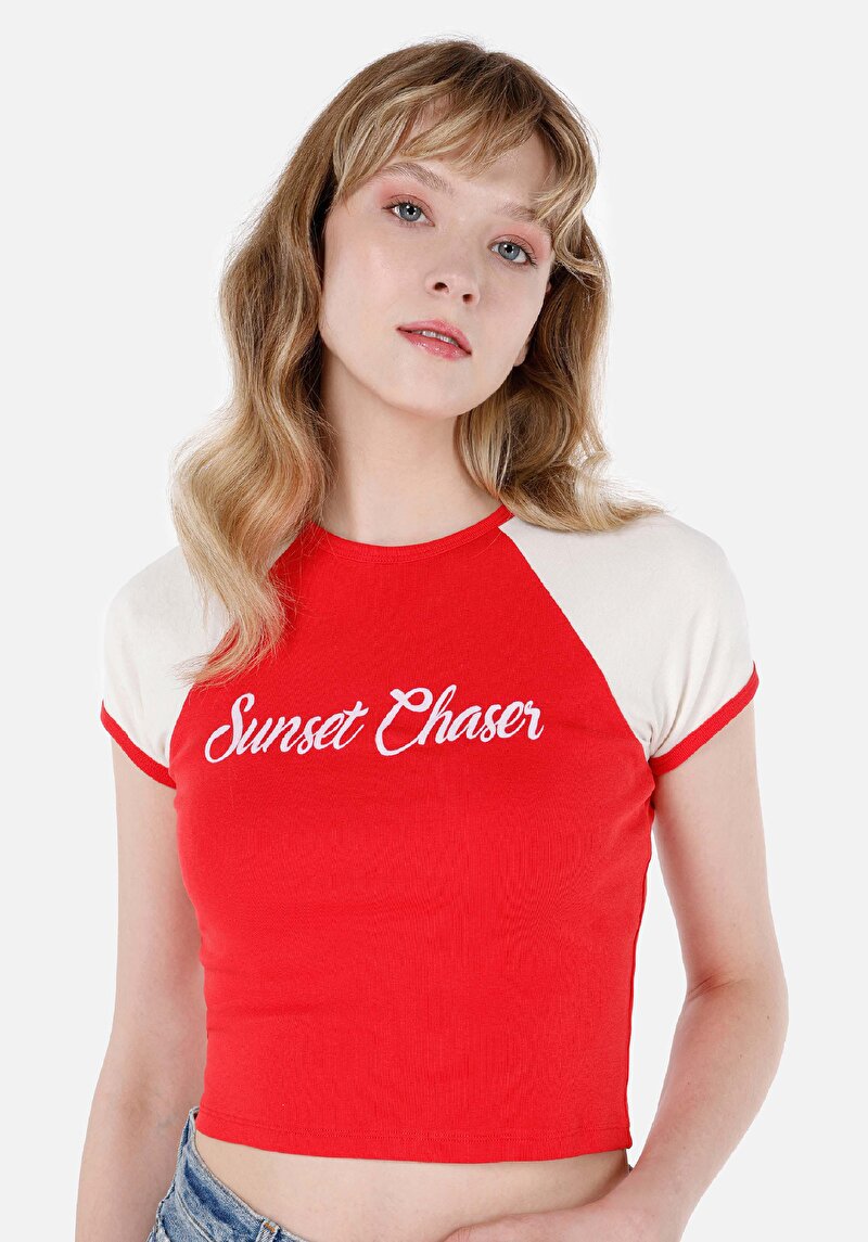 Показати інформацію про Футболка З Коротким Рукавом Жіноча Червона  Cl1069238