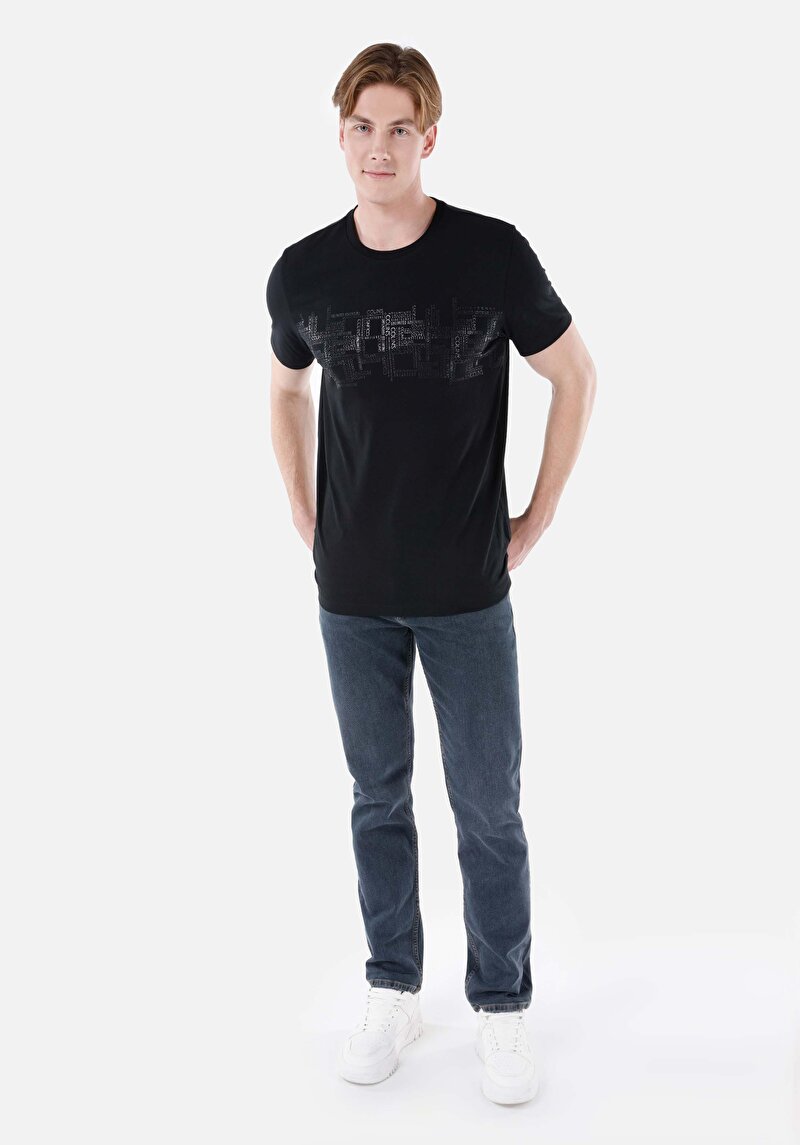 Показати інформацію про Футболка З Коротким Рукавом Чоловіча Чорна  Cl1069257