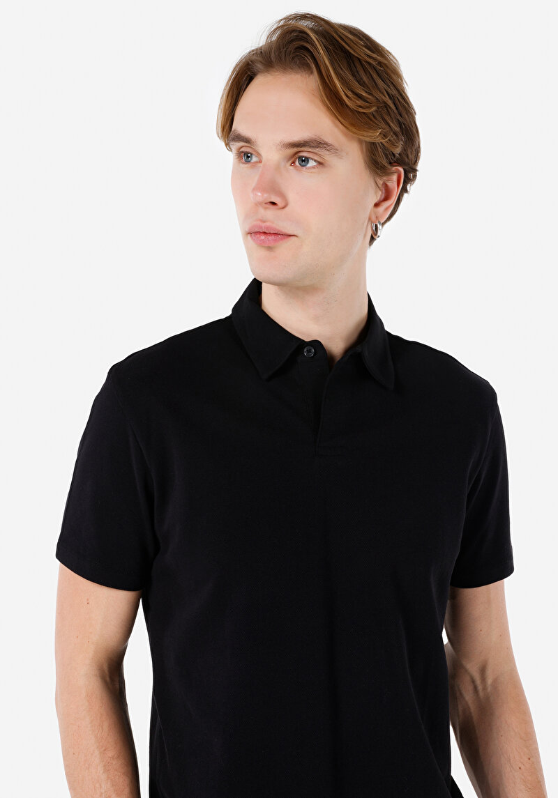 Показати інформацію про Поло З Коротким Рукавом Чоловіче Чорне  Cl1069372