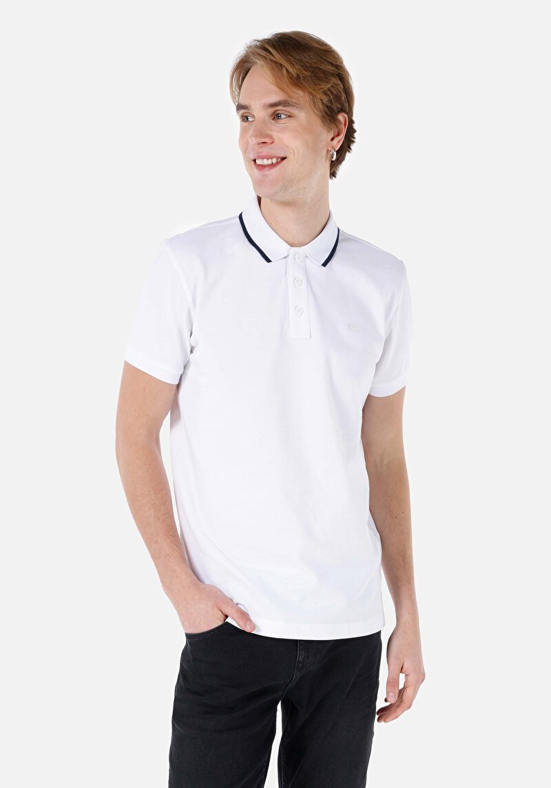 Зображення Поло З Коротким Рукавом Чоловіче Біле  Cl1069373