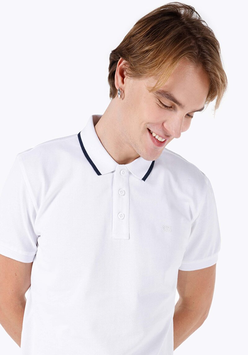 Показати інформацію про Поло З Коротким Рукавом Чоловіче Біле  Cl1069373