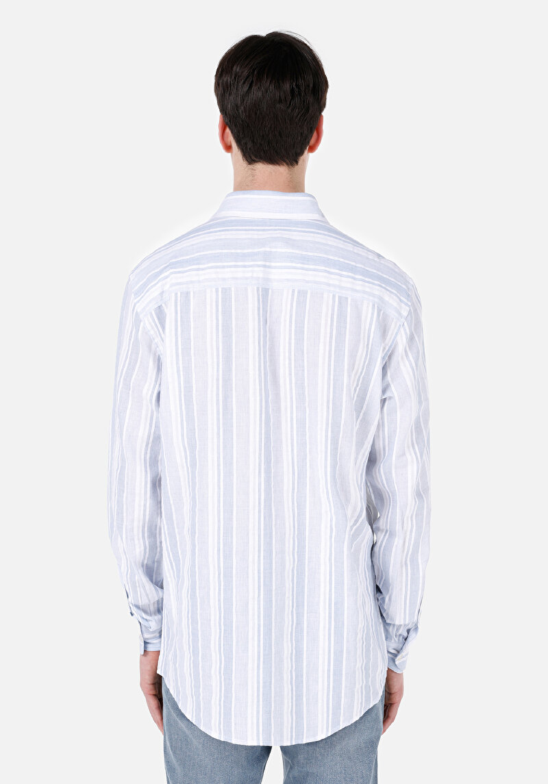 Показати інформацію про Сорочка З Довгим Рукавом Чоловіча Блакитна  Cl1067583