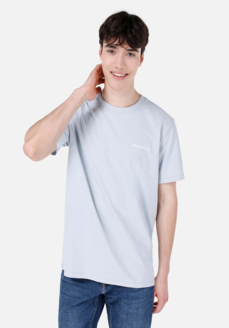 Зображення Футболка З Коротким Рукавом Чоловіча Блакитна  Cl1067873