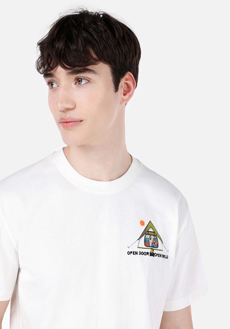 Показати інформацію про Футболка З Коротким Рукавом Чоловіча Біла  Cl1068069