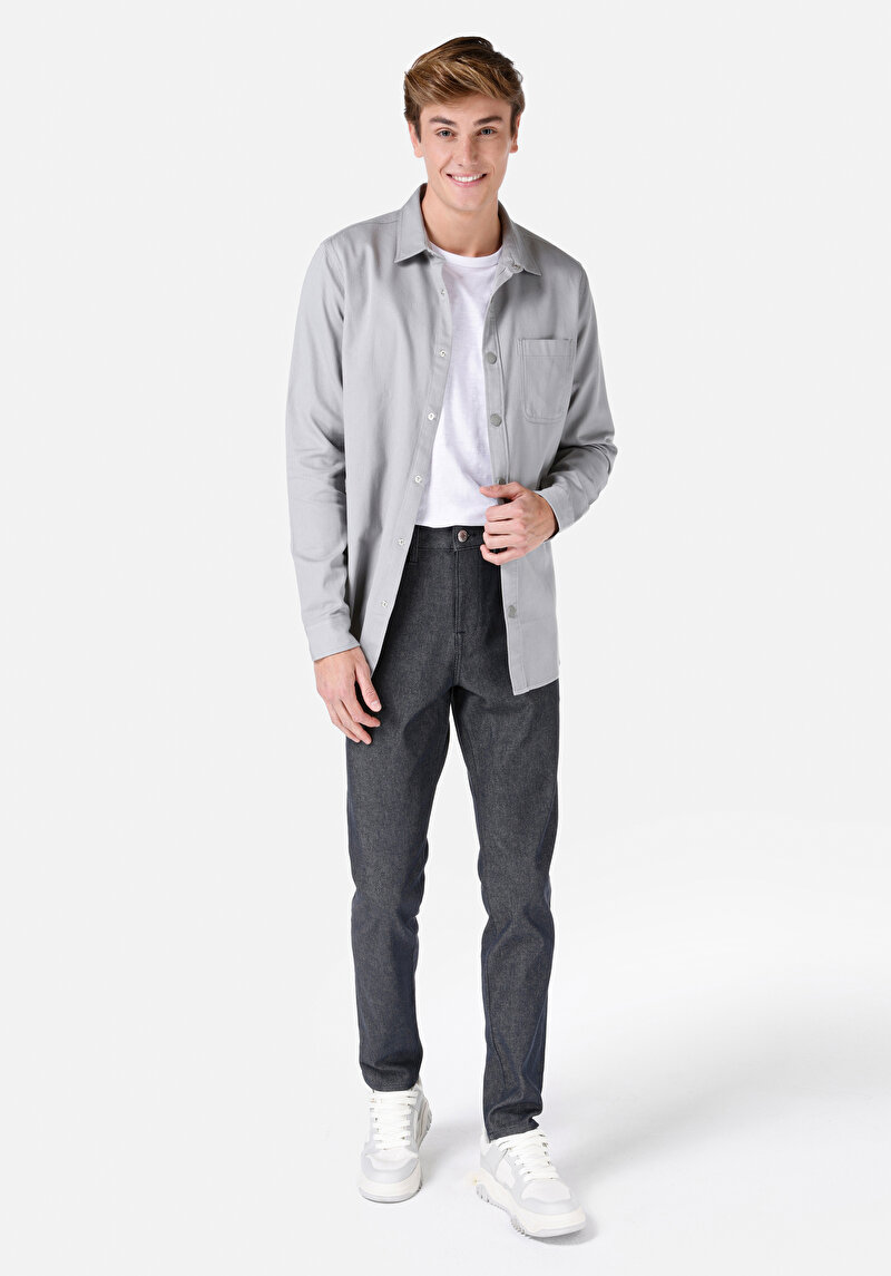 Показати інформацію про Сорочка З Довгим Рукавом Чоловіча Сіра  Cl1067420