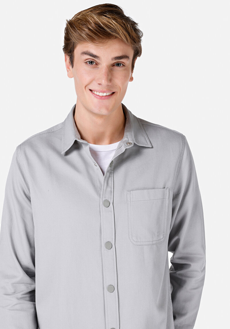 Показати інформацію про Сорочка З Довгим Рукавом Чоловіча Сіра  Cl1067420