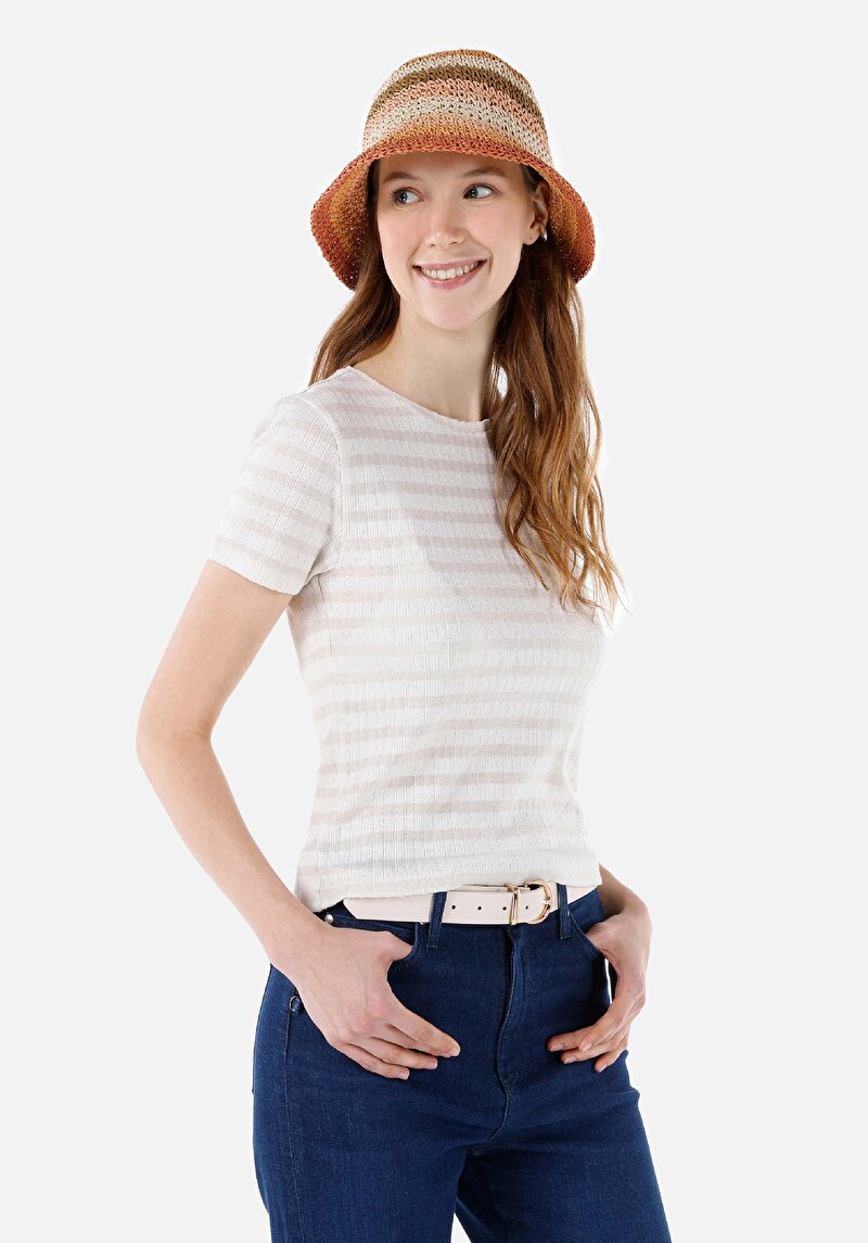 Зображення Футболка З Коротким Рукавом Жіноча Бежева  Cl1068428