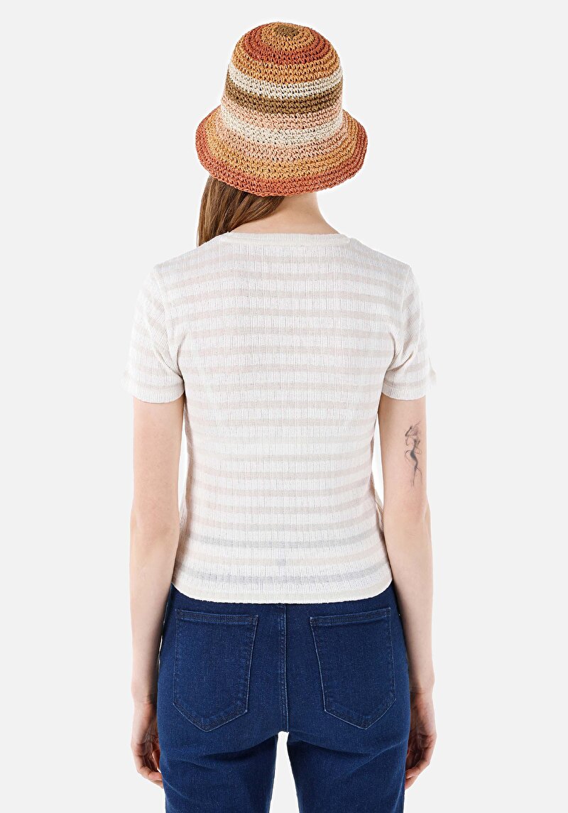 Показати інформацію про Футболка З Коротким Рукавом Жіноча Бежева  Cl1068428