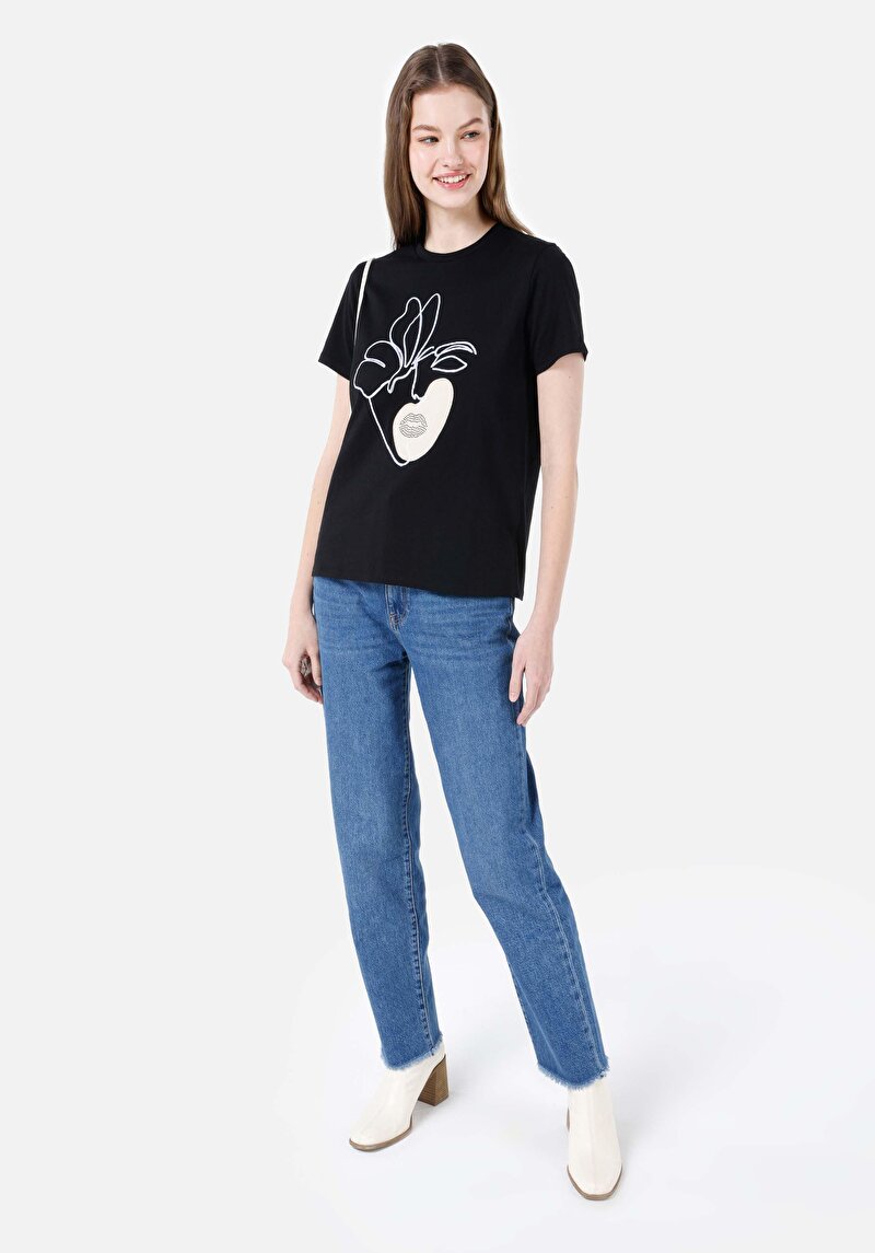 Показати інформацію про Футболка З Коротким Рукавом Жіноча Чорна  Cl1068429