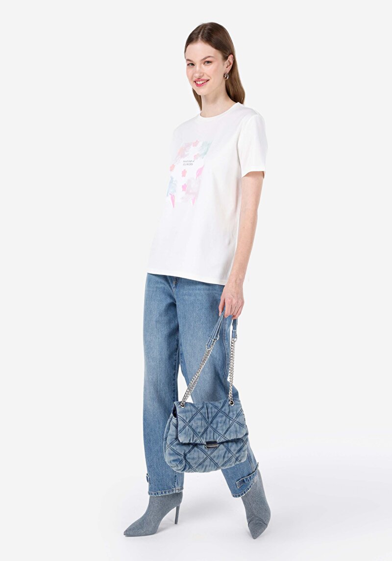 Показати інформацію про Футболка З Коротким Рукавом Жіноча Біла  Cl1068430