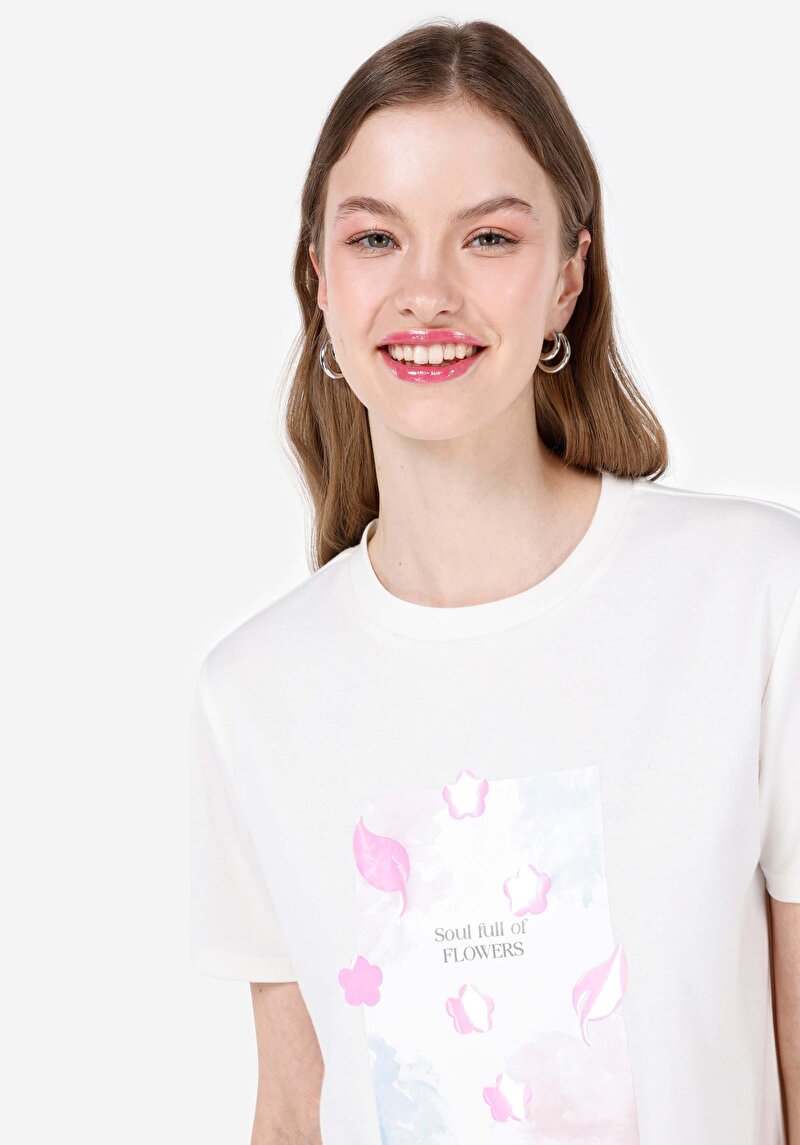 Показати інформацію про Футболка З Коротким Рукавом Жіноча Біла  Cl1068430