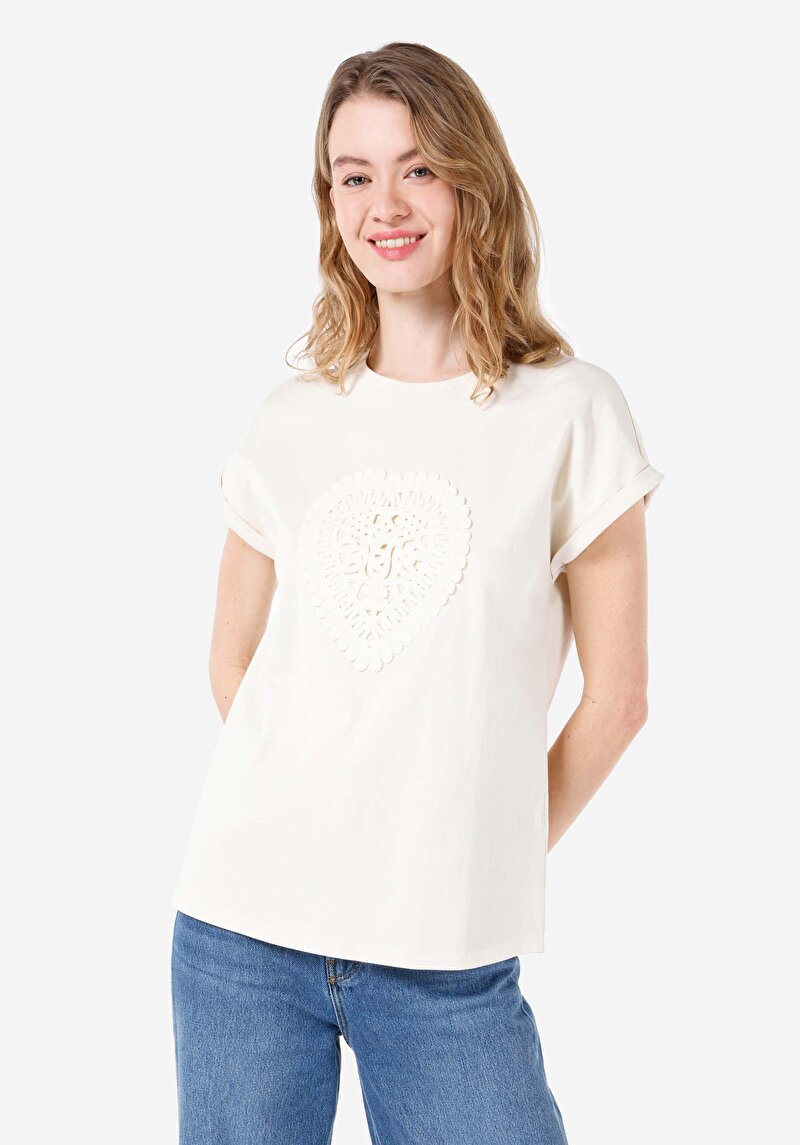 Зображення Футболка З Коротким Рукавом Жіноча Бежева  Cl1068432