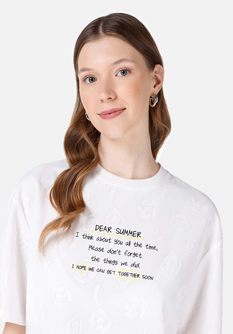 Показати інформацію про Футболка З Коротким Рукавом Жіноча Біла  Cl1068434