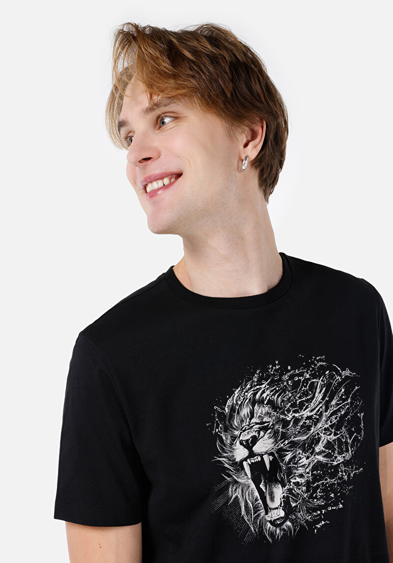 Показати інформацію про Футболка З Коротким Рукавом Чоловіча Чорна  Cl1068513